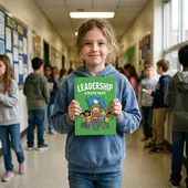 A girl with Leadership Starts Here